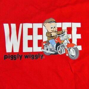Piggly Wiggly Wee Wee Red‎ Graphic T Shirt Men's M Beaufort NC hog on a HD